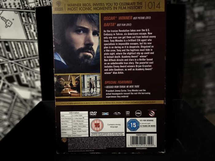Argo ! DVD ! HMV Exclusive - Most Iconic Moments ! Oscar Winner ! Best Picture 2012 !