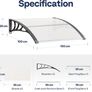 Window Door Awning 100x100cm Polycarbonate Spliced Canopy Transparent with Black Bracket Suitable for Door Porch Outdoor Roof Patio Image 9