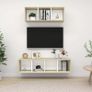 2 Piece TV Cabinet Set White and Sonoma Oak Chipboard Image 5