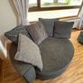Grey Sofa, Love Chair and Footstool Set Image 9