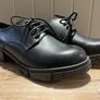 Clarks women black leather shoes chunky sole Teala Lace up size 5.5E New Image 2
