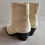 Vanessa Wu beige suedette block heel ankle boots new & boxed size UK 4 EU 37 for quick SALE Image 3