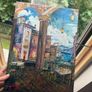 Original Oil Hand-Painted Mediterranean Coastal Painting Image 3