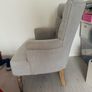 Grey Upholstered Armchair Image 2