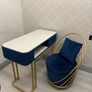 1x Luxury Nail Table Set With Velvet Chair Gold Frame Image 3