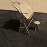 925 Sterling Silver Drawing Table and Stool Scuplture by UnoAerre Image 2