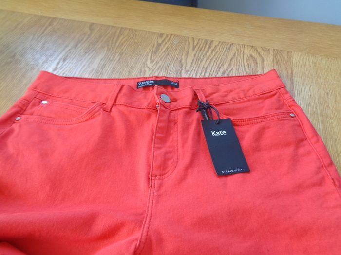 Ladies Red Straight Leg Jeans for Sale