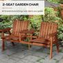 2-Seater Wooden Bench with Centre Table Image 4