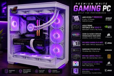 Gaming Pc Amd 9800 X3d Rtx5060ti Ddr5 Cl30