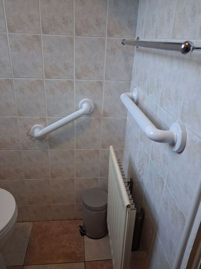 Grab rails. (Plastic and steel)