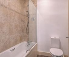 Complete Shower & Bath Screen Set - High Quality Chrome Mixer & Curved Glass Screen (76.5cm W x 149cm H)