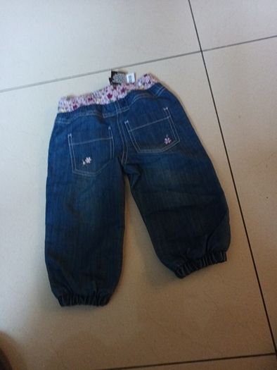 Dunnes Stores  Denim Print Waistband  Baby Girls Trousers.  Age 9-12 months.  B.N.W.T