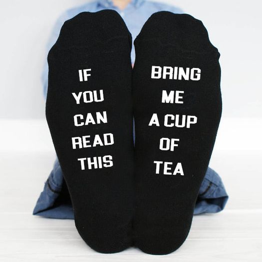 If You Can Read This, Bring Me A cup of tea funny socks