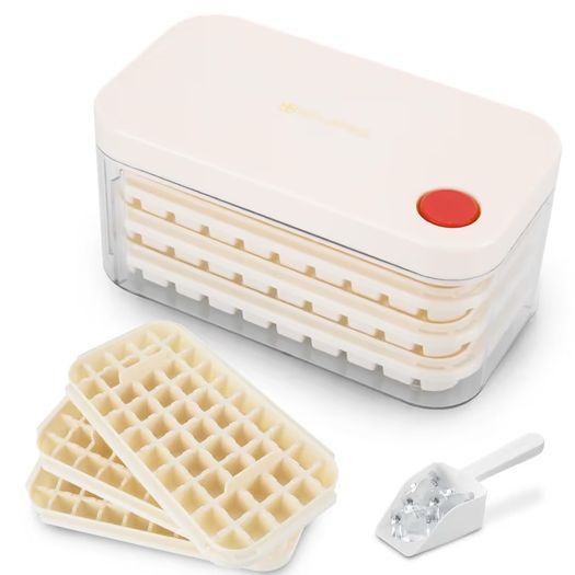 Brand New Ice Cube Tray Set 150 Cubes 3 Trays with Lid