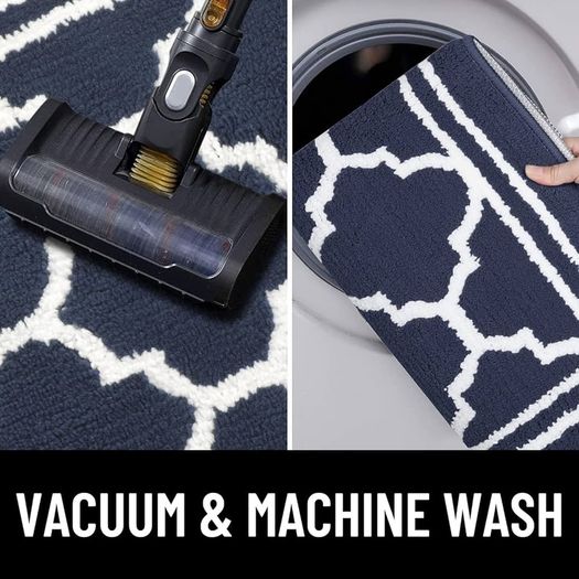 MULTIPLE SIZES/COLOURS AVAILABLE Washable Door Mats Indoor, Dirt Trapper Mat Absorbent Non-Slip Low Profile Doormat for Entrance Inside Kitchen Front Back Door Pets and Dogs 50 x 80 cm