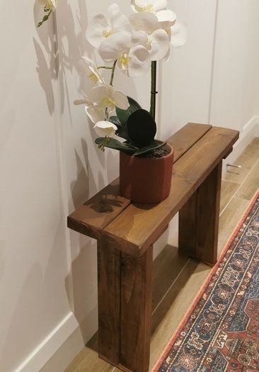 Rustic decorative wooden bench