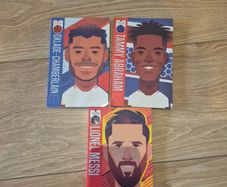 3 Football legends Books Messi, Abraham & Chamberlain