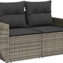 Garden Sofa 2 Seater With Storage Poly Rattan Patio Sofa With Cushions Outdoor Furniture Image 4