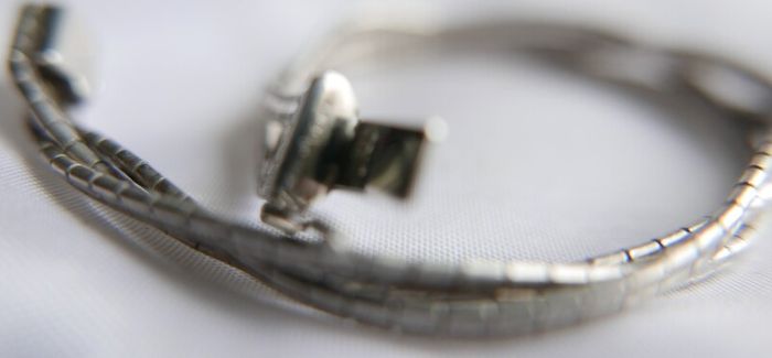 Vintage Bracelet Sterling Silver 925- stamped, clasp with safety catch, probably from the 70s, length 7,5" - 14,42g