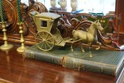 Solid Brass Horse &amp; Carriage Display Sculpture