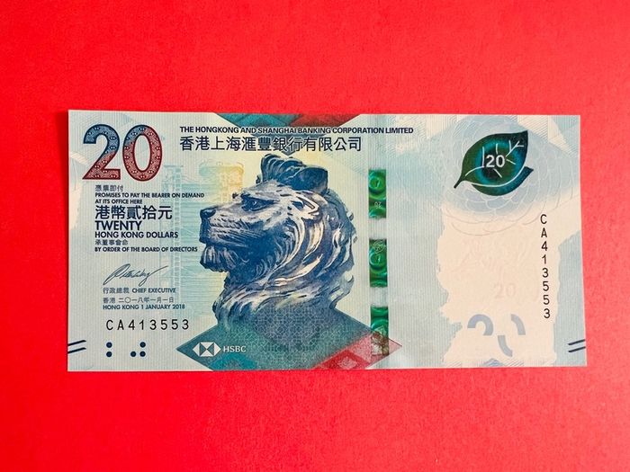 Hong Kong  20  Dollars  2018      (uncirculated )