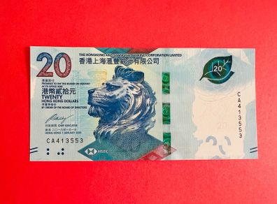 Hong Kong  20  Dollars  2018      (uncirculated )