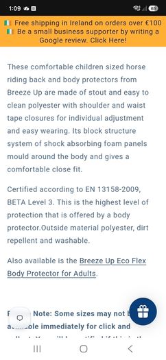 Horse riding body protector