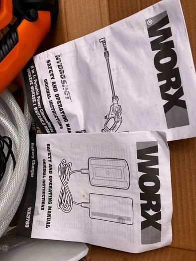 Worx PowerShare Hydroshot portable pressure cleaner.