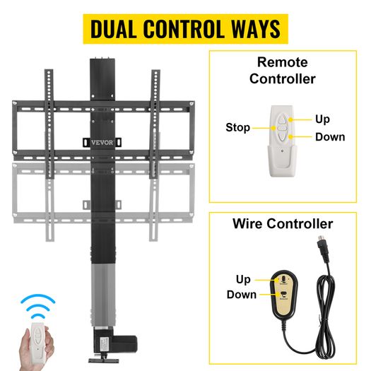 32in 800mm Stroke TV Lift Motorized W/ Remote Control 500mm-1000mm Stroke Electric DC Motor Plasma LCD Stand Lifter Cabinet TV Mount Bracket