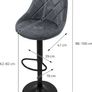 Set of 2 Bar Stools, Anthracite, Adjustable Height, Faux Leather, 360 Swivel, Padded Seat with Backrest & Footrest, Modern Counter Height Bar Chairs for Kitchen, Home Bar & Bistro Image 3