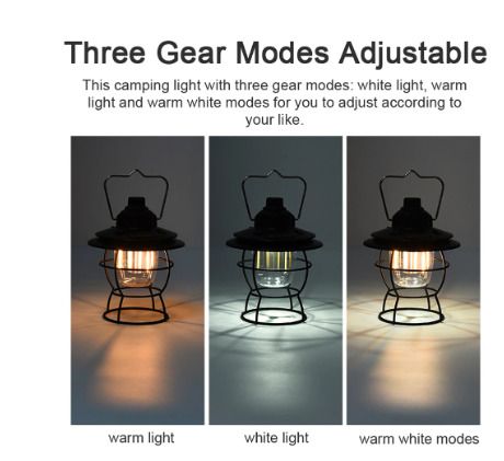 BRAND NEW USB Recharging Light Retro Campsite Lantern Outdoor Camping Hiking Tent Night Light Lamp Stepless Dimming Three Light Modes