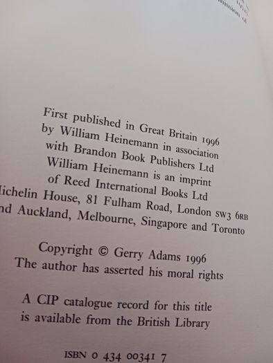 Gerry Adams/ Autobiography/ Before the Dawn/ 1996