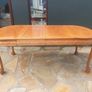 Solid wood Hand carved extendable dining table and six chairs with cushion covers Image 5