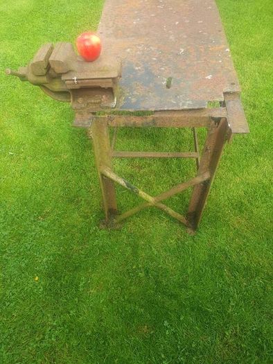 Old Vice (seized/not working) and small Welding Table (very heavy)