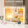 Vanity Mirror with Lights, 80 x 50cm LED Makeup Mirror, Lighted Make up Mirrors with with Touch Screen Control, 3 Dimmable Modes Round White Image 2
