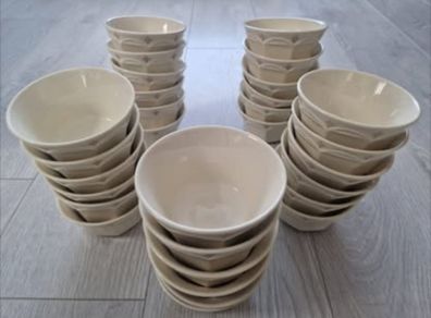 Set of 30 Vintage Style Porcelain Dessert or Side Bowls