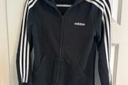 Adidas Essentials 3-Stripes Full Zip Hoodie in Black - Size small