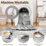 Washable Rugs Living Room 180x270 cm Modern Abstract Rug with Soft Low Pile Vacuum Friendly Non Slip Backing Minimalist Carpet for Lounge Bedroom Dining Room Home Office Grey/White Image 4