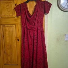 Red fully laced Dress.