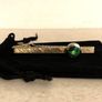 Vintage Gold-Tone Green Stone Tie Clip Image 2