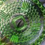 Antique 20th Century Green Uranium Glass Inverted Thistle Bowl UV Reactive  Description Image 6