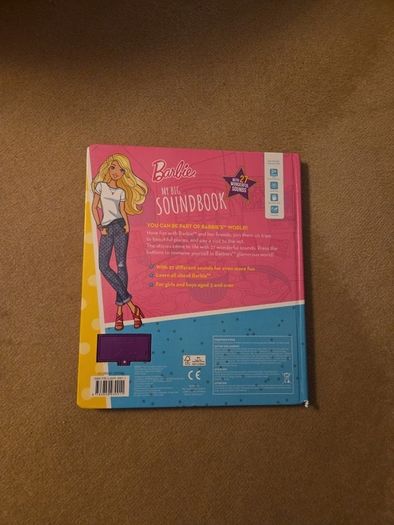 Child's chair, vanity set and barbie sound book