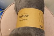 Charcoal Grey fleece throw