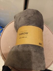 Charcoal Grey fleece throw