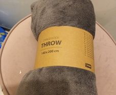Charcoal Grey fleece throw