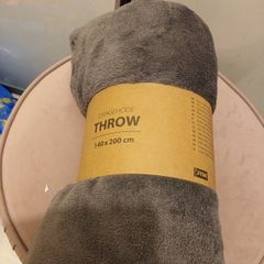 Charcoal Grey fleece throw