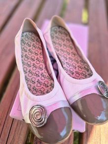 Hirica Leather and Patent Ballet Flats, Size 4 UK, 37 EU, AV