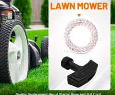 Recoil Starter Rope 3mm 10m long Pull Rope With Starter Handle for Petrol Lawnmowers
