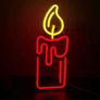 Candle Flame Neon Sign Red Yellow LED Neon Sign USB Decorative Wall Candle Neon Light Art Wall Night Lamp for Home Bedroom Halloween Christmas Decor Signboard Gift (FREE POSTAGE) Image 7