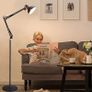 Modern Grey-Black Gold Reading Floor Lamp, Adjustable LED Standing Floor lamp, E27 Bulb Base, LED Floor Light for Bedroom, Living Room, Library,Office (FREE POSTAGE) Image 6